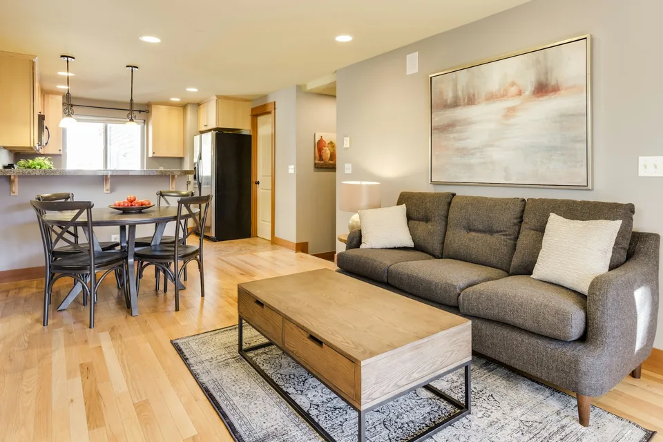 Warm residential living room, freshly cleaned